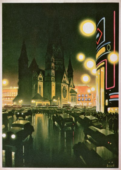 ベルリンを描いたポストカード、1930年頃 作： German School