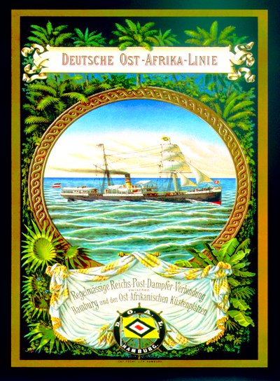 ドイツ東アフリカ線の広告ポスター、1890 作： German School