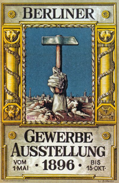 ドイツ、ベルリンでの産業展のポスター、1896年 作： German School