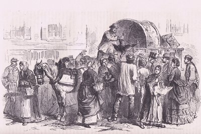 パリの家禽商（Cassells History of the War between France and Germany, Cassell and Company Limited, c.1890 (litho) 作： German School