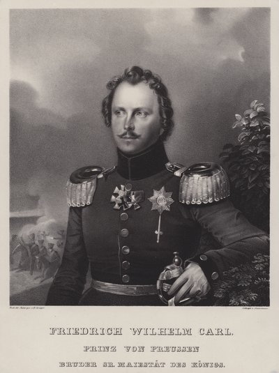プロイセンのウィルヘルム王子（1783-1851）、フリードリヒ・ウィリアム3世の弟（リトグラフ 作： German School