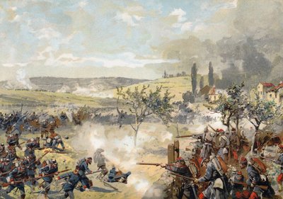1870年8月31日の仏プロイセン戦争、ノイスヴィルの戦いで戦ったプロイセンランドヴェール 作： German School