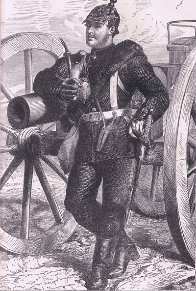 Prussian artiller man, Cassells History of the War between France and Germany, published by Cassell and Company Limited, c.1890 (litho) 作： German School