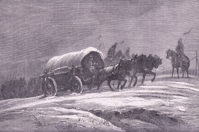 雪の中のプロイセン軍の野営地（Cassells History of the War between France and Germany, published by Cassell and Company Limited, c.1890 (litho) 作： German School