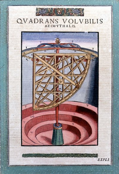 Tycho Brah (1546 - 1601)の "Astronomiae instituatae machanicia "の方位角の黄道帯の象限、Wandsbeck 作： German School