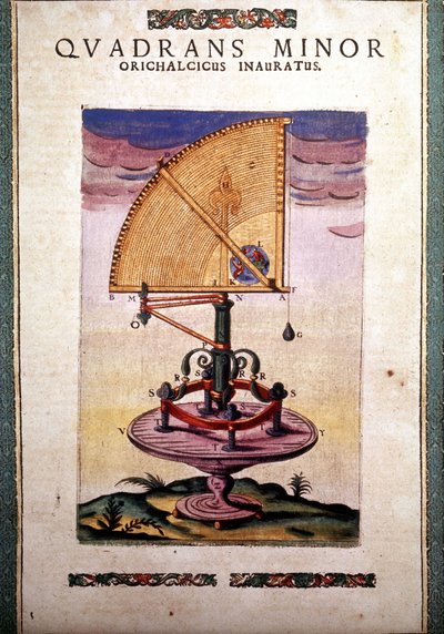 Tycho Brah (1546 - 1601)の "Astronomiae instituatae machanicia "の方位角の黄道帯の象限、Wandsbeck 作： German School