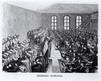 クエーカー会議、フィラデルフィア、ヘッセンウォーバーグ作「北アメリカ」より1888 作： German School
