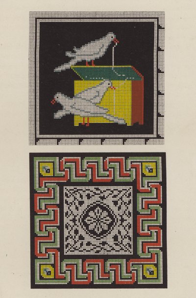 ポンペイの床のモザイクを刺繍で再現（クロモリト 作： German School
