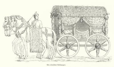 ローマ時代の馬車（彫刻 作： German School