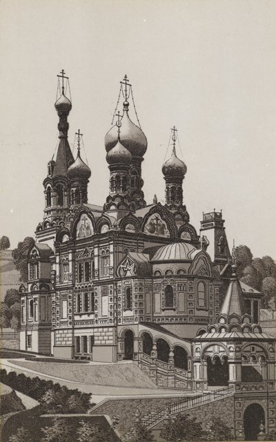 ロシアの教会（リトグラフ 作： German School