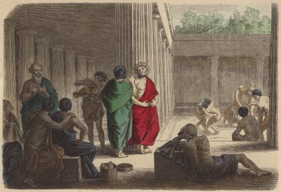 古代ギリシャのギムナジウムの風景（彩色画 作： German School