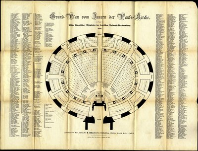 セントポールズ教会国会の座席表、1848 作： German School