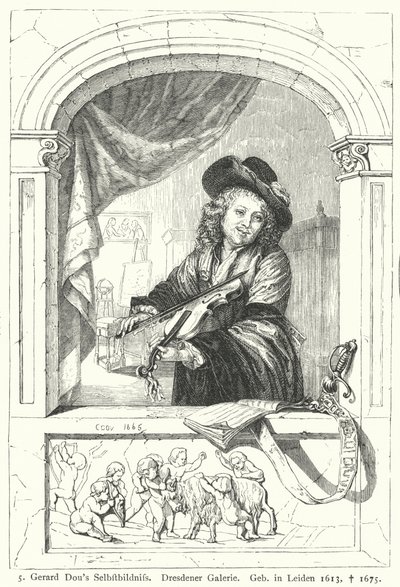 オランダ黄金時代の画家、ゲリット・ドウの自画像 作： German School
