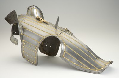 シャフロン、馬の頭の鎧（鋼、真ちゅう、鉄と金メッキまたは金のペンキ） 作： German School