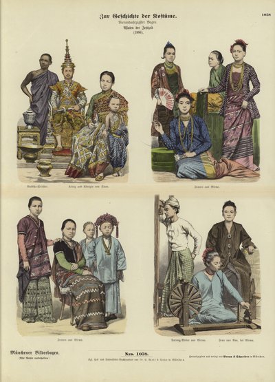 シャムとビルマの衣装、1886 作： German School