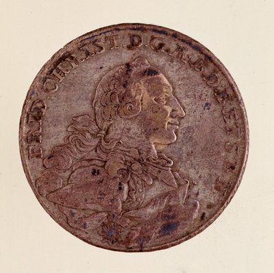 ブランデンブルク・バイロイト侯爵フレデリック・クリスチャン（Frederic V Christian de Brandenburg-Bayreuth）（1708-1769）の銀製ターラー（taler） 1766 Diam.4 cm ナポリ、考古学博物館 作： German School