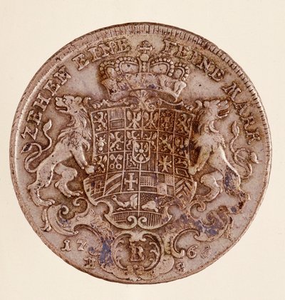 ブランデンブルク・バイロイト侯爵フレデリック・クリスチャン（Frederic V Christian de Brandenburg-Bayreuth）（1708-1769）の銀製ターラー（taler） 1766 Diam.4 cm ナポリ、考古学博物館 作： German School