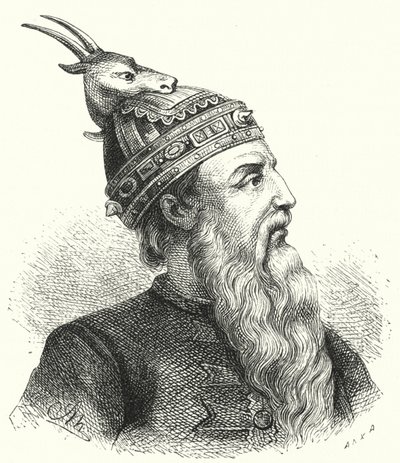 アルバニアの貴族であり軍司令官であったスカンデルベグ（銅版画 作： German School