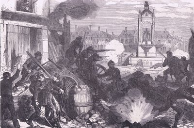 シャトーダンでの市街戦（Cassells History of the War between France and Germany, published by Cassell and Company Limited, c.1890 (litho) 作： German School