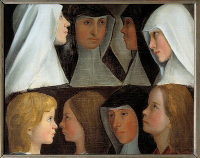 聖ベネディクト修道会の修道女の研究 19世紀のドイツの学校の絵画 ロアンヌ、ジョセフ・デシェット美術館 - 聖ベネディクト修道会の修道女の研究。ドイツの学校の絵画 作： German School