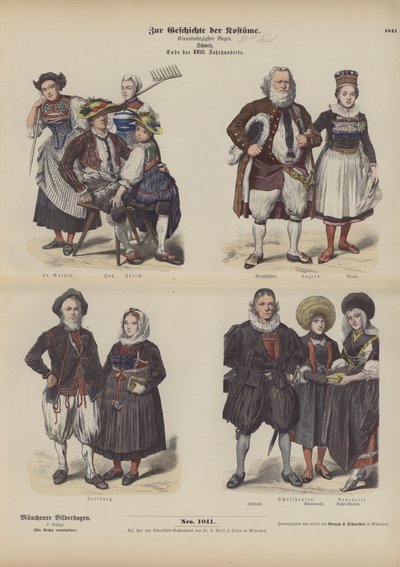 スイスの衣装 18世紀末（彩色済み彫刻 作： German School