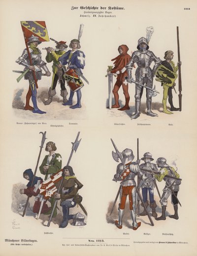15世紀のスイス軍の衣装（彩色済み彫刻 作： German School