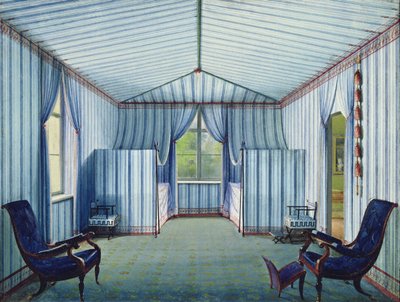 テント部屋、1830年以降（ペンとインク、紙にトイレ） 作： German School