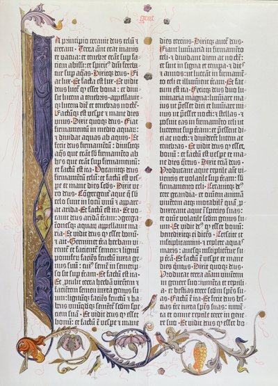 グーテンベルクが印刷した36行聖書（ベラム製 作： German School