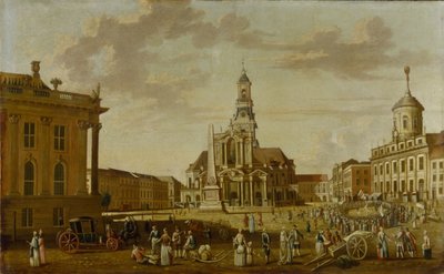 聖ニコラス教会と市庁舎のあるアルターマルクト、1771 作： German School