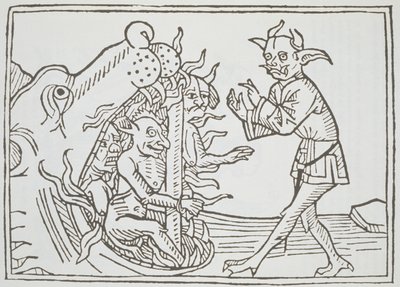 地獄の門前の悪魔ベリアル、ダスブーフベリアル、1473年、アウクスブルクで出版 作： German School