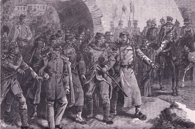 メッツを出発するフランス軍（Cassells History of the War between France and Germany, published by Cassell and Company Limited, c.1890 (litho) 作： German School