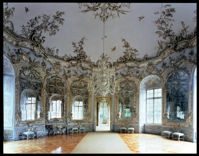 鏡のホール、フランソワ・キュビリー（1695-1768）によって設計され、ヨハン・バプティスト・ツィマーマン（1680-1758）、1734-37（54724も参照）による漆喰の作品 作： German School