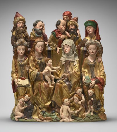 聖なる親族、1480年から1490年（多色材） 作： German School