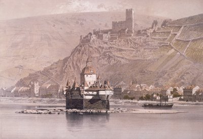 カウブのプファルツグラフェンシュタイン島とグテンフェルス城の島の要塞 作： German School