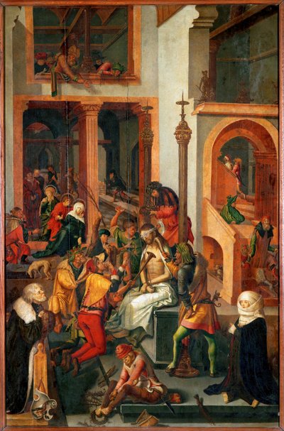 キリストのあざ笑い（テンペラ、木） 作： German School