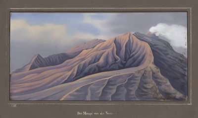 1836年11月4686フィートから見たメラピの北側。地形学および科学のアトラスからジャワへの旅によるpl.VII博士。ユングフーンさん、マクデブルク、1845年 作： German School