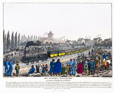 ニュルンブルク・フルト鉄道の開通、1835年12月7日 作： German School