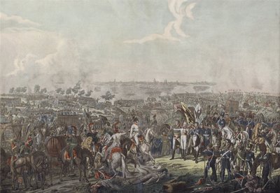 1813年10月18日の夕方にライプツィヒの戦いで勝利したというニュースを連合国の主権者にもたらすシュヴァルツェンベルクの王子 作： German School