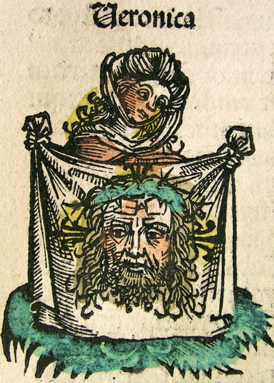 ヴェロニカのベール、ニュルンベルク年代記、1493年に公開 作： German School