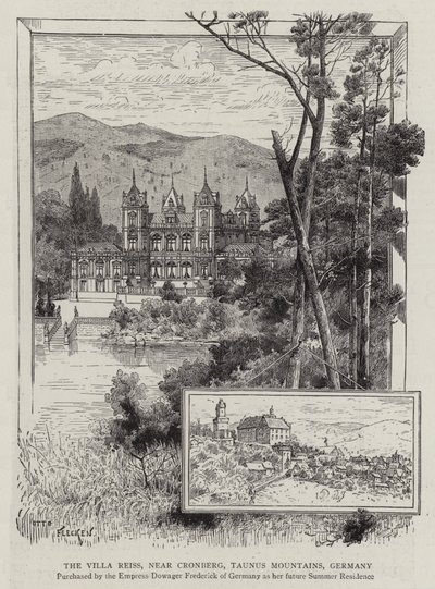ドイツ、タウヌス山地、クロンベルク近郊のヴィラ・ライス（彫刻作品 作： German School