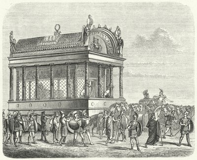 アレクサンダー大王の葬儀用馬車（彫刻 作： German School