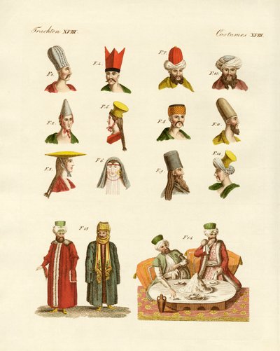 トルコの民族衣装（彩色済み彫刻 作： German School