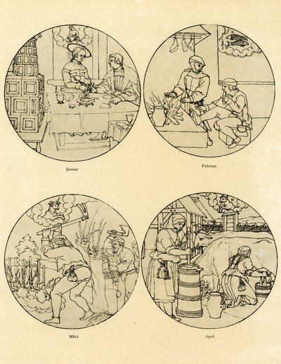 円形の12個のカレンダー画像 作： German School