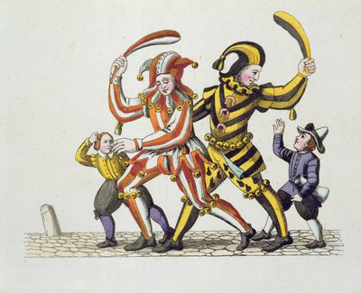 ゲームと歌の古いニュルンベルクの習慣と慣習から、子供と遊ぶ2人の道化師が1831年に再出版 作： German School
