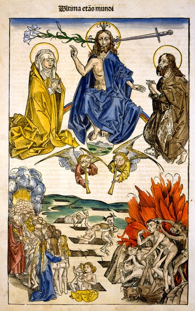 ウルティマエタスムンディ（最後の審判）、ハルトマンシェデル作「Liber Chronicarum」（1493年） 作： German School