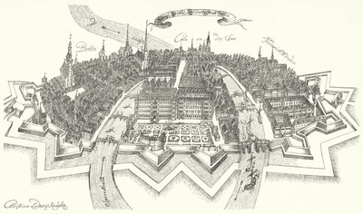 17世紀のベルリンの風景(エングレービング) 作： German School