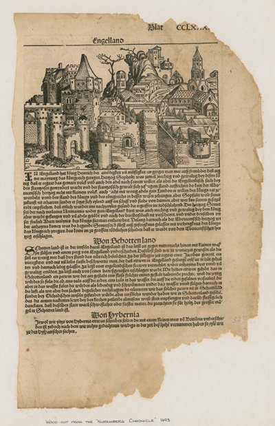 ロンドンの眺め、1493年。ニュルンベルク年代記から 作： German School