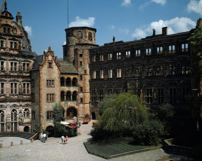 16世紀に建てられたハイデルベルク城の風景。ドイツ 作： German School