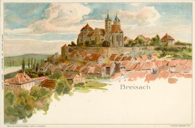 ドイツ・ブライザッハの街の風景（クロモリト 作： German School