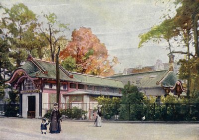 渉禽類の鳥小屋、ベルリン動物園、ドイツ（カラーリソ） 作： German School